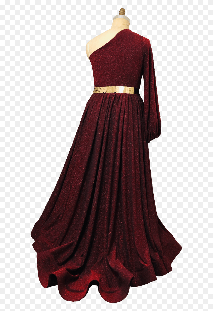 601x1169 Red Sparkle One Shoudler Maxi Dress With Train Gown, Clothing, Apparel, Fashion HD PNG Download