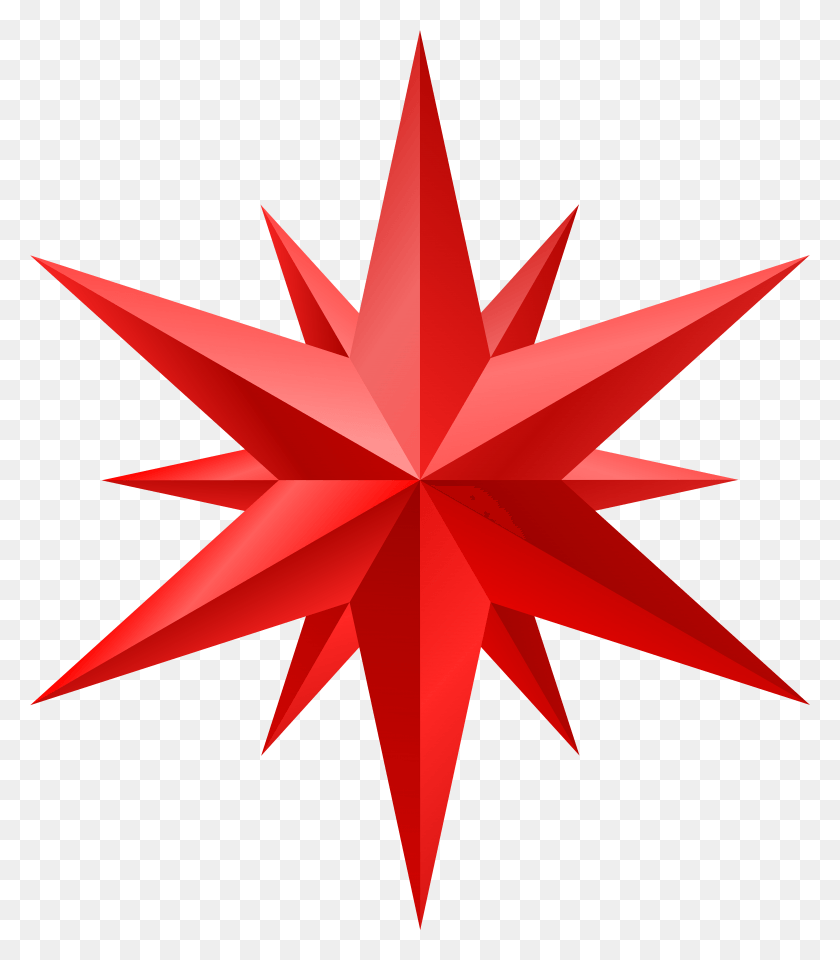 6832x7887 Red Star Clip Art, Symbol, Star Symbol, Cross HD PNG Download