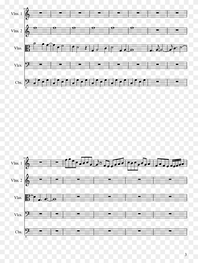 750x1057 Red String Of Fate Sheet Music 3 Of 6 Pages Plants Vs Zombies Partitura, Gray, World Of Warcraft HD PNG Download