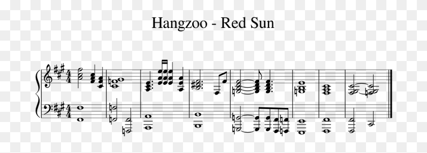 708x241 Red Sun Intro Sheet Music For Piano Free In Sheet Music, Gray, World Of Warcraft HD PNG Download
