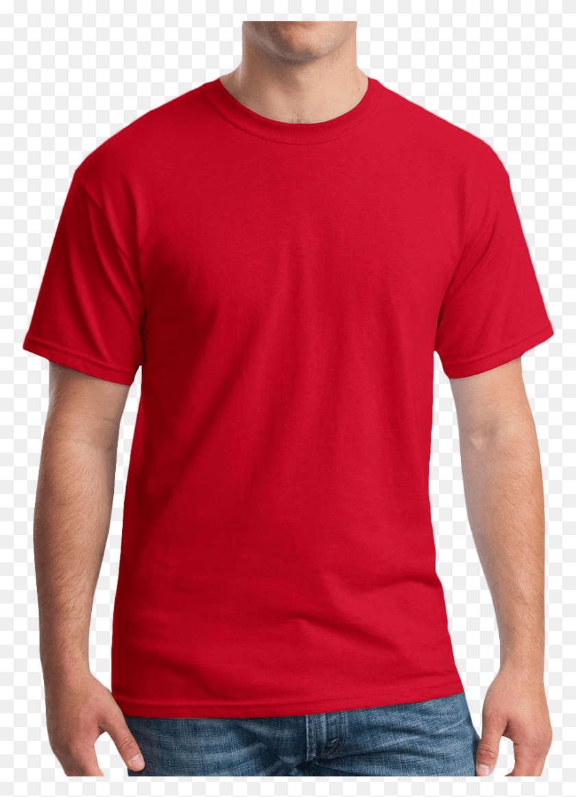 848x1199 Descargar Png / Camiseta Roja Gildan, Ropa, Ropa, Manga Hd Png