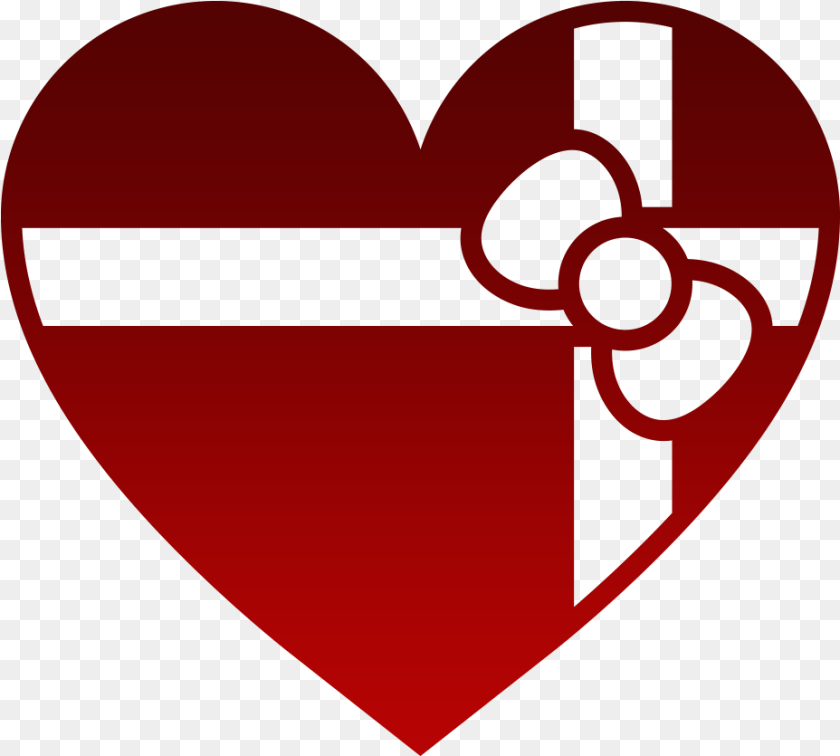 Red Background Gift, Heart Clipart PNG