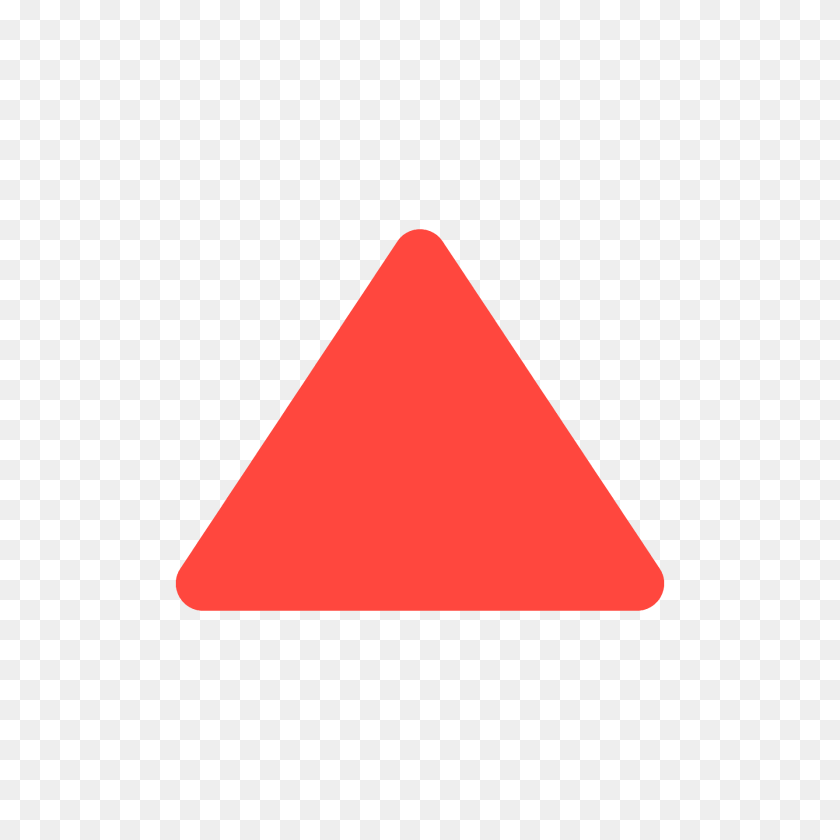 Red Triangle Pointed Up Emoji Clipart, Sign, Symbol PNG