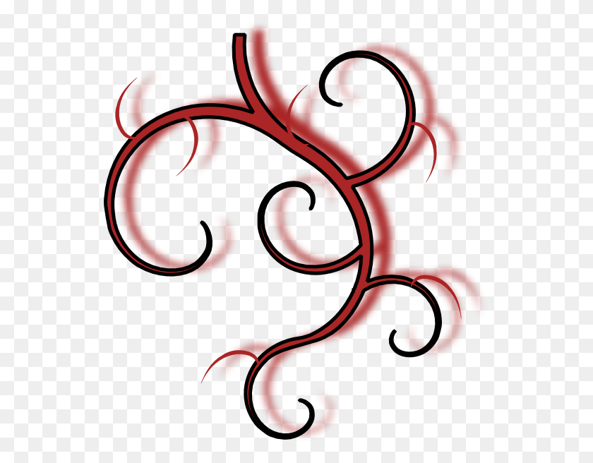 546x596 Red Tribal Vine Clip Art Red Tribal, Graphics, Label HD PNG Download