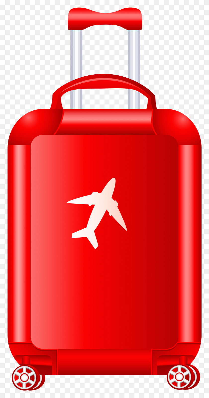 2415x4771 Red Trolley Suitcase Clipart Image Luggage Clipart Transparent Background, Gas Pump, Pump, Machine HD PNG Download