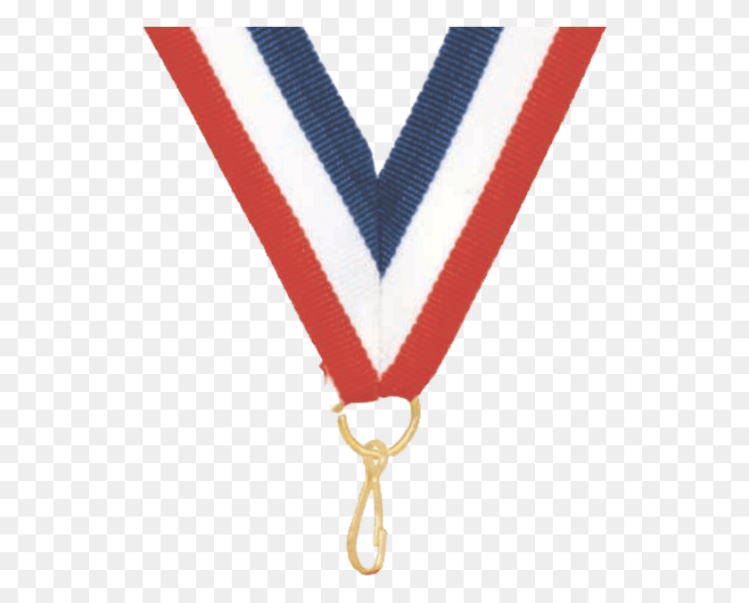 520x617 Red White Blue Neck Ribbon With Snap Clip Chain, Gold, Rug, Gold Medal HD PNG Download