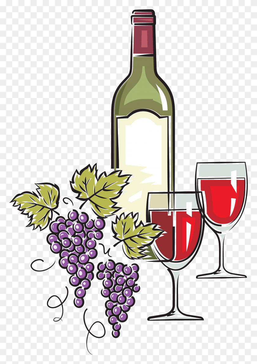 3961x5736 Red White Clip Art Transprent Free Wine Glass And Bottle Clip Art, Wine, Alcohol, Beverage HD PNG Download