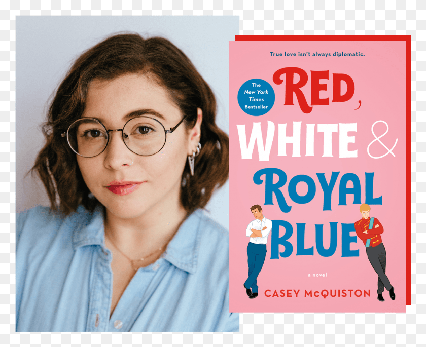 1346x1079 Red White Royal Blue Is A Romance Perfectly Tailored Girl, Person, Human, Glasses HD PNG Download