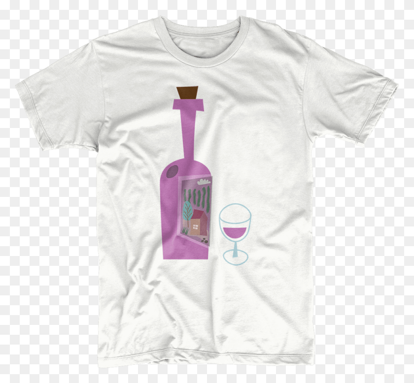 981x904 Red Wine Bottle And Wine Glass T Shirt Shirt, Clothing, Apparel, T-shirt HD PNG Download