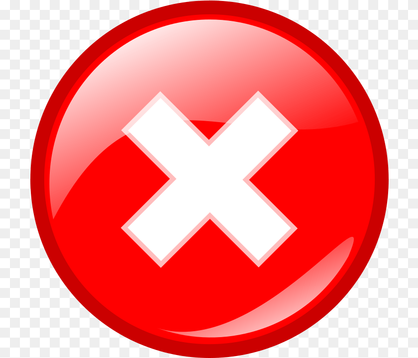 721x721 Red X Mark Clipart Error Icon, Sign, Symbol, Disk, Road Sign Transparent PNG