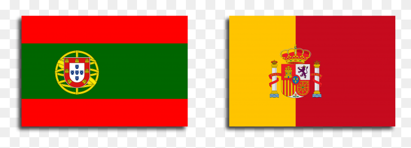 4595x1428 Redesignsportugal And Spain Flags In The Style Of Each Spanish And Portuguese Flags, Symbol, Label, Text HD PNG Download