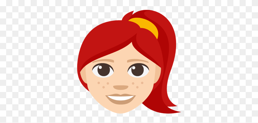 341x341 Redhead Emoji Example With Freckles Redhead Emoji, Clothing, Apparel, Face HD PNG Download