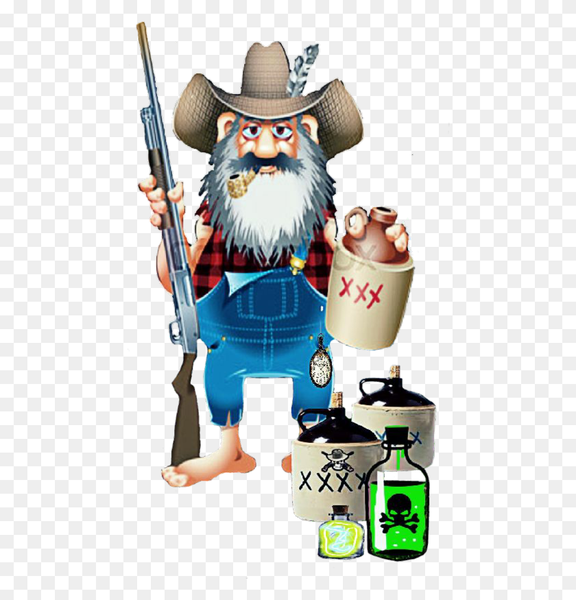 472x815 Redneck Country Hillbilly Hunting Moonshine Cartoon, Person, Human, Hat HD PNG Download