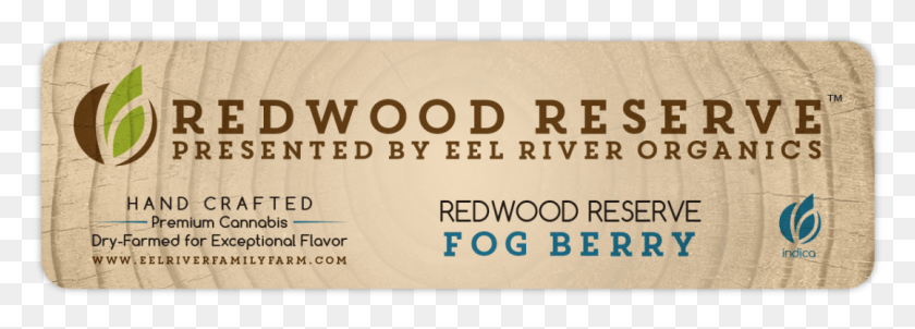 1078x335 Redwood Reserve Indica Fog Berry Plywood, Text, Paper, Label HD PNG Download