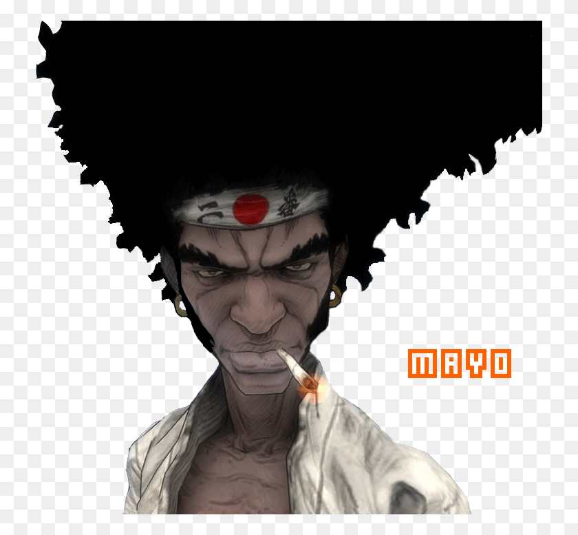 736x717 Reference Image Afro Samurai Smoking Weed, Hair, Person, Human HD PNG Download