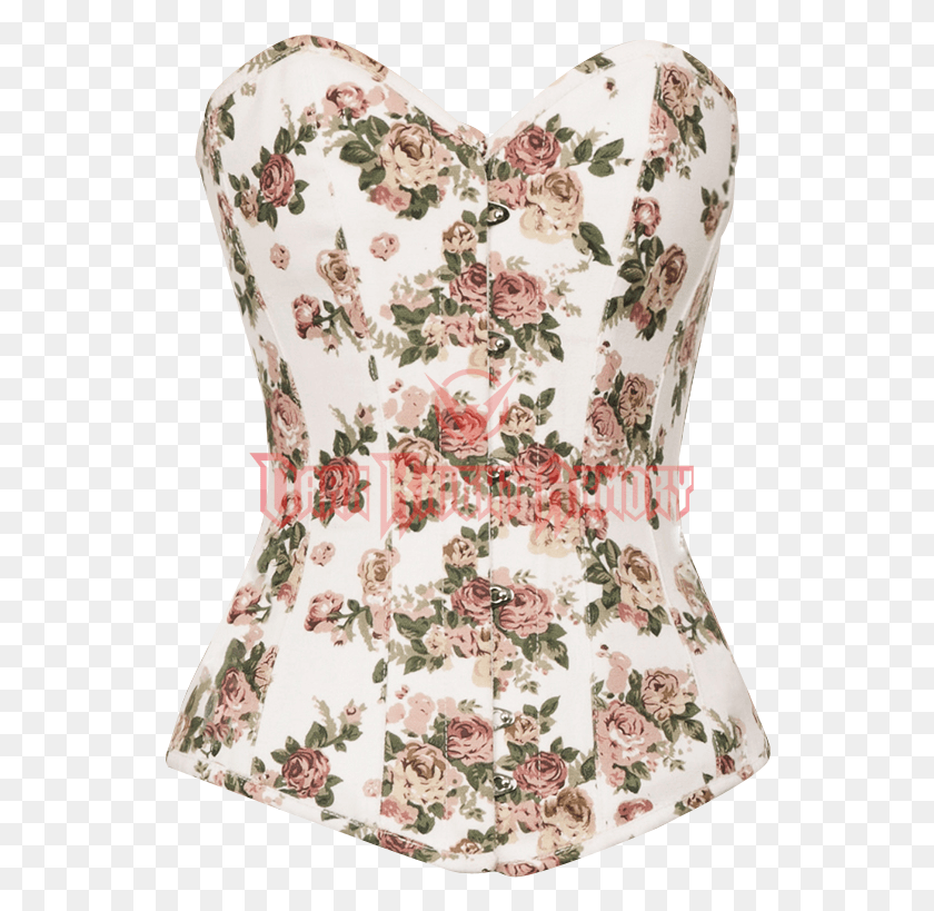546x759 Refined Old Rose Print Overbust Corset Pattern, Rug, Floral Design, Graphics HD PNG Download