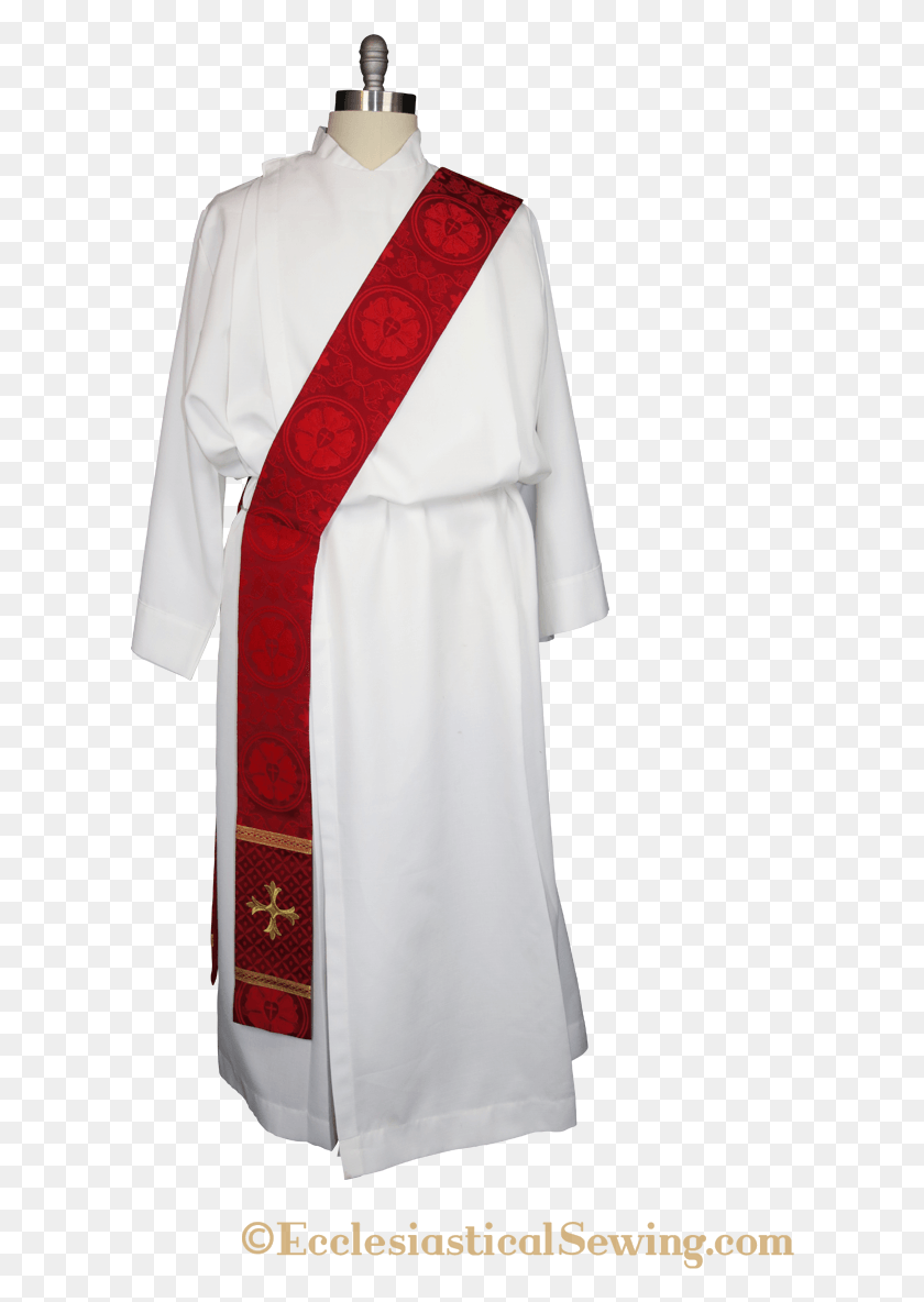 604x1124 Reforma Diácono Sacerdote Pastor Clero Robó Kimono Rojo Lutero, Ropa, Bufanda Hd Png
