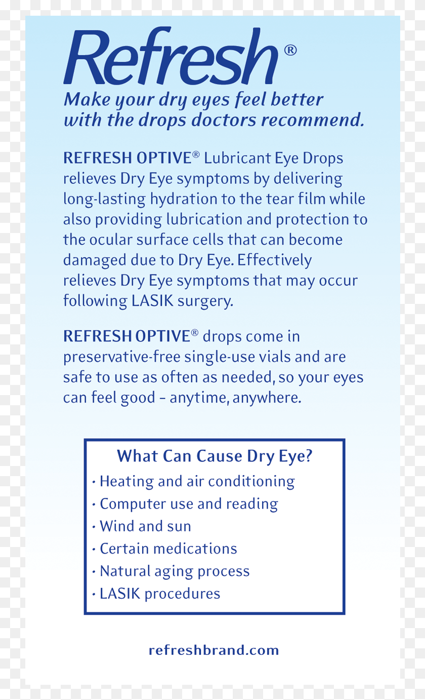 742x1322 Refresh Optive Lubricant Eye Drops 60 0 Refresh Plus, Текст, Плакат, Реклама Hd Png Скачать