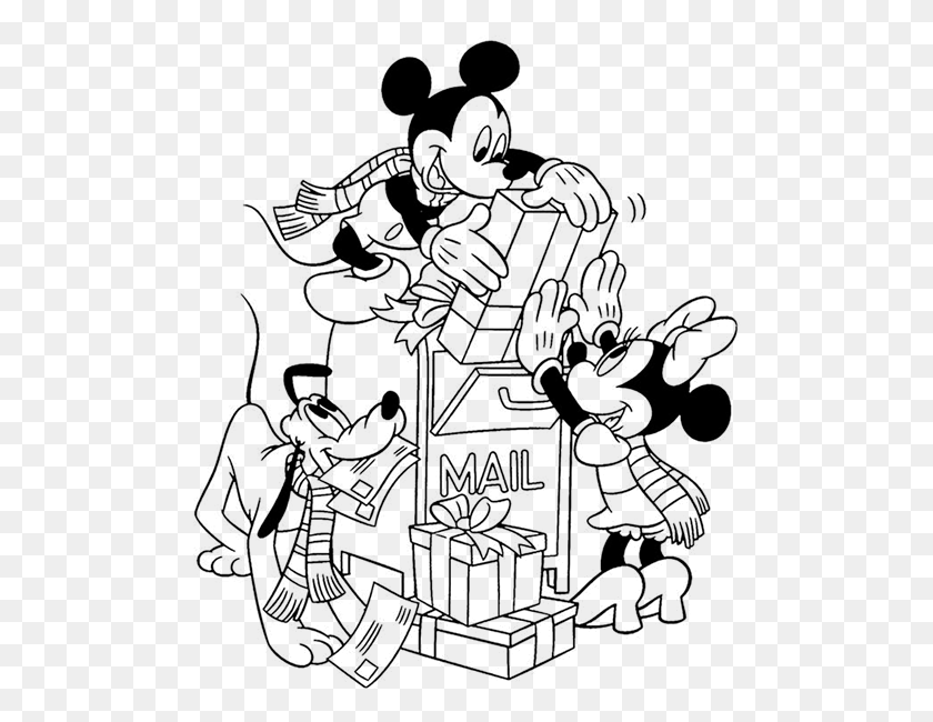 495x590 Regalos De Navidad Mickey Minnie Disney Christmas Coloring Pages, Graphics, Text Hd Png Download