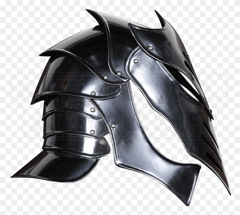 803x714 Reginald Darkened Steel Helmet Medieval Steel Helmet, Clothing, Apparel, Armor HD PNG Download