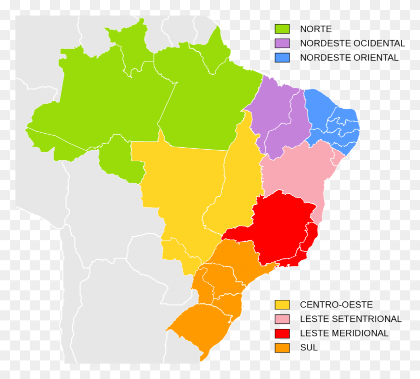 1970x1761 Las Regiones De Brasil Png / Mapa Hd Png