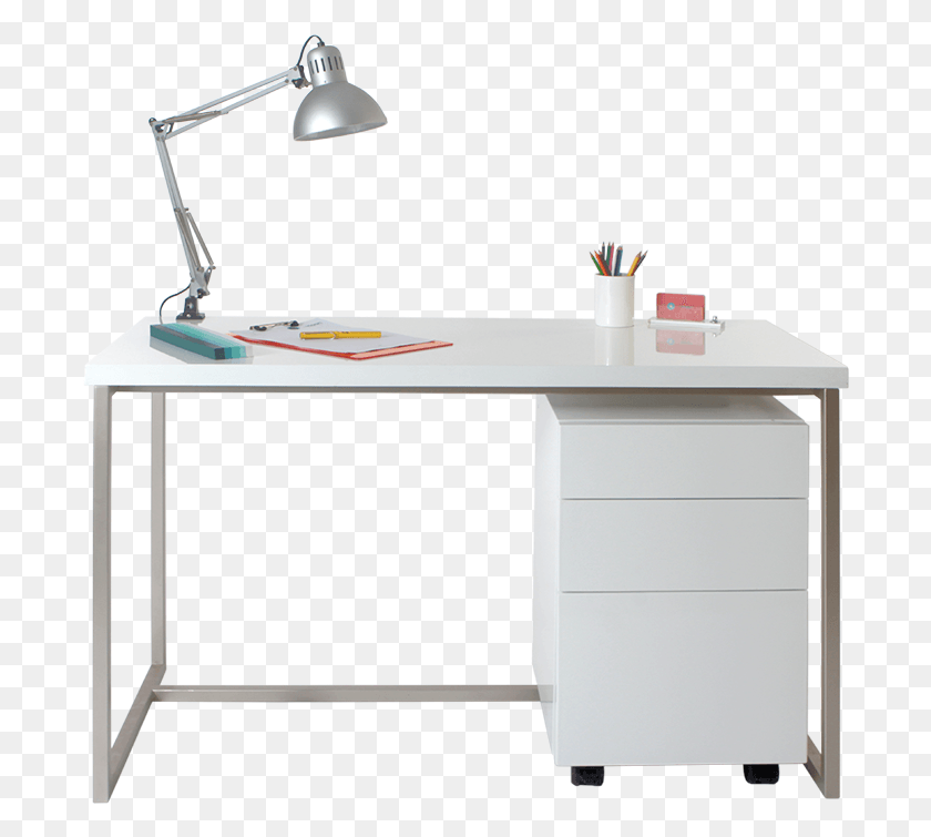 692x695 Registration White Study Table, Furniture, Desk, Tabletop HD PNG Download