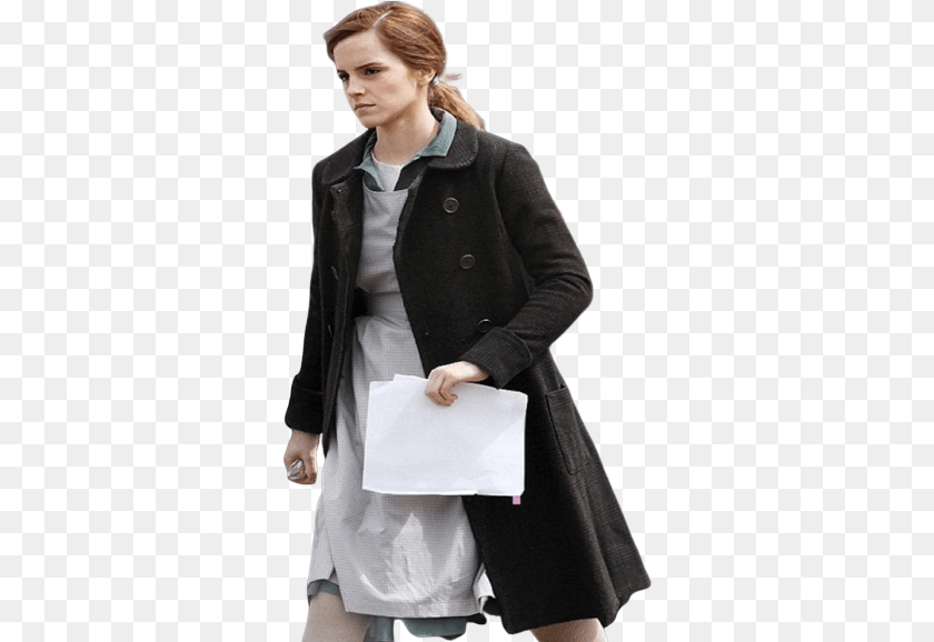Regression Emma Watson Double Breasted Coat Overcoat, Jacket, Clothing, Blazer, Person Clipart PNG