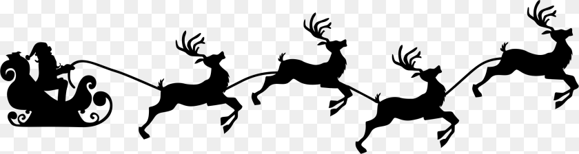 2364x630 Reindeer, Gray Sticker PNG