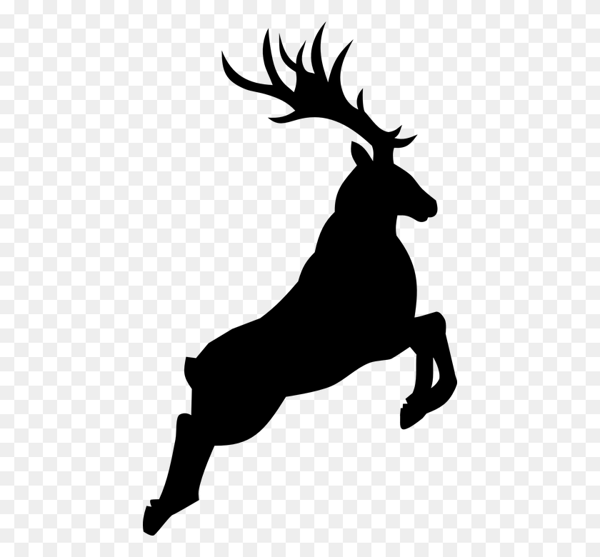 440x720 Reindeer Animal Wildlife Jumping Stag Silhouette, Gray, World Of Warcraft HD PNG Download