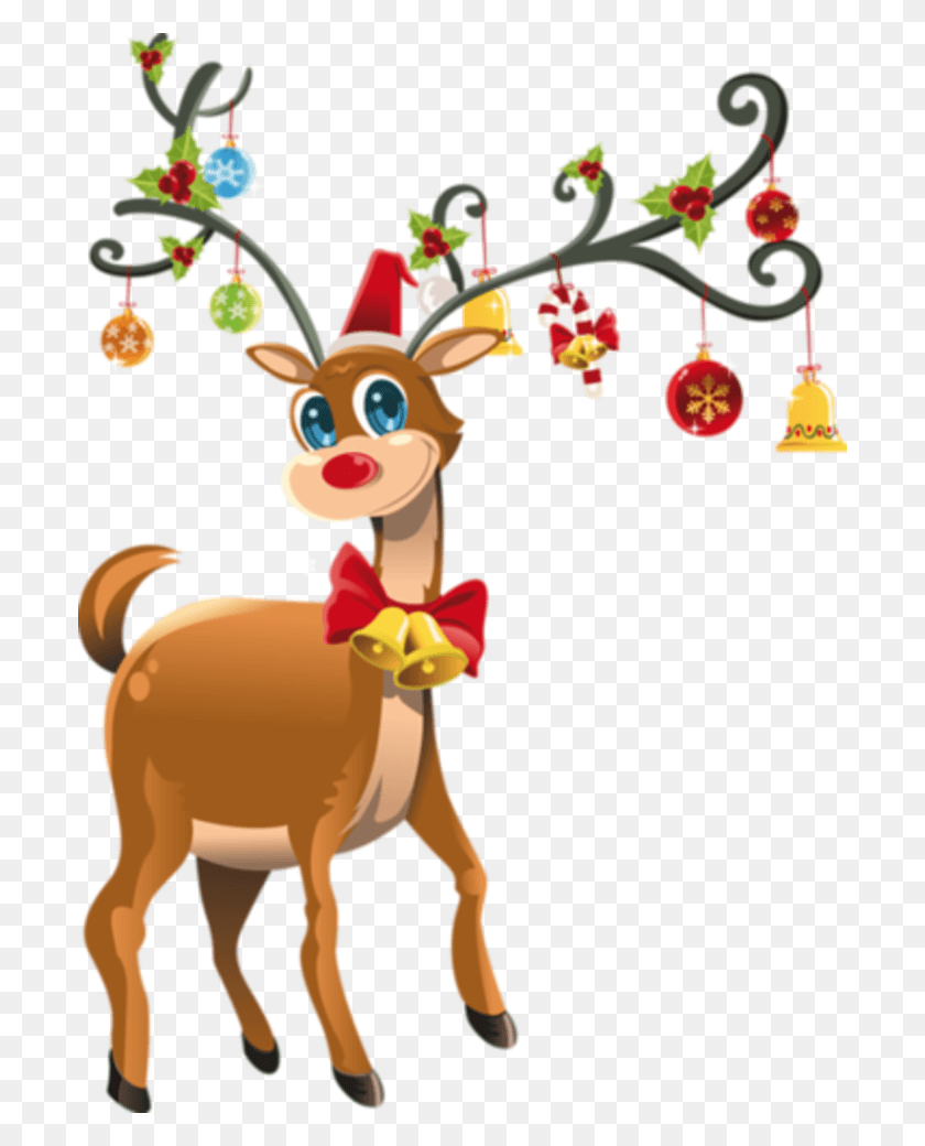 698x980 Reindeer Clipart Track Deer Christmas Clip Art, Wildlife, Mammal, Animal HD PNG Download