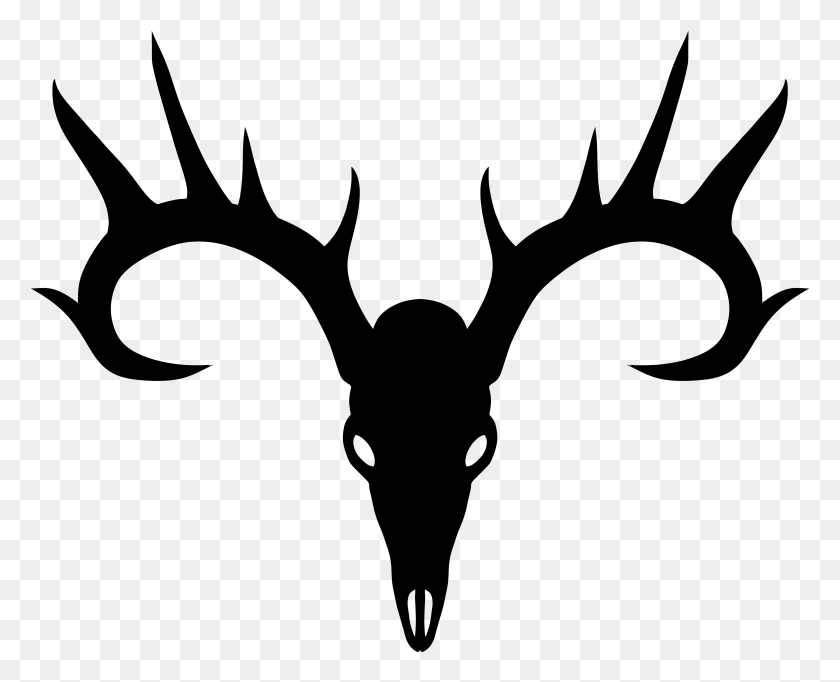 4201x3353 Reindeer Elk Image Silhouette Black Deer Skull Silhouette, Gray, World Of Warcraft HD PNG Download