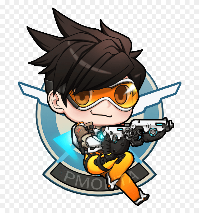 694x841 Related Image Kaito Overwatch Tracer Video Game Art Overwatch Fanart Tracer Chibi, Sunglasses, Accessories, Accessory HD PNG Download