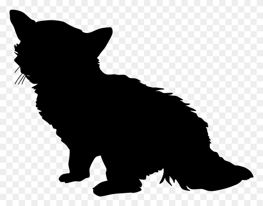 1266x973 Png Силуэт Котенка Черная Кошка Иллюстрация, Животное, Млекопитающее Hd Png Скачать