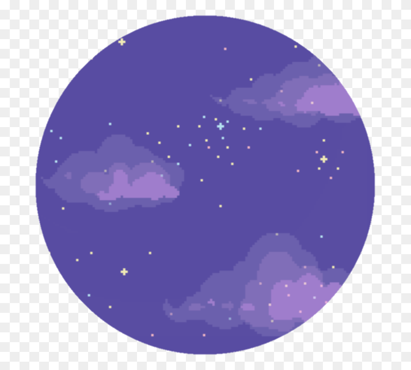 697x697 Relax Pastel Cute City Circle Anime Manga Sky Drawing, Moon, Outer Space, Night HD PNG Download