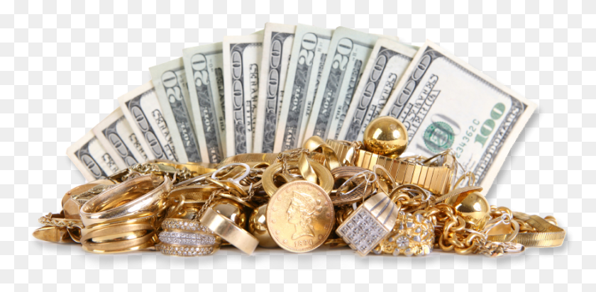 873x394 Надежный И Отличный Способ Превратить Старое Золото В Наличные Деньги На Золото, Деньги, Доллар, Сокровище Png Скачать