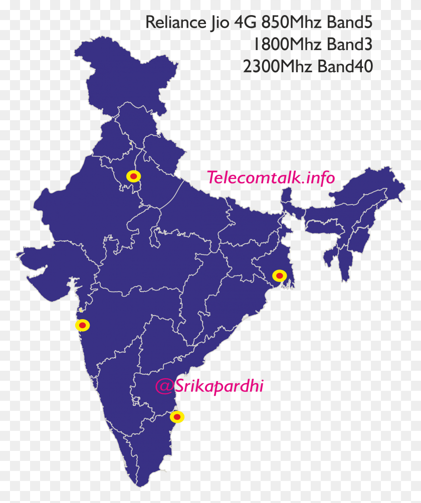 2117x2563 Reliance Jio Provides 4g Services On All The 3 Bands South India Map Vector, Plot, Map, Diagram HD PNG Download