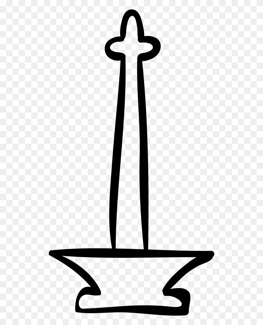 530x980 Religious Cross Hand Drawn Outline Comments, Fork, Cutlery, Shovel HD PNG Download