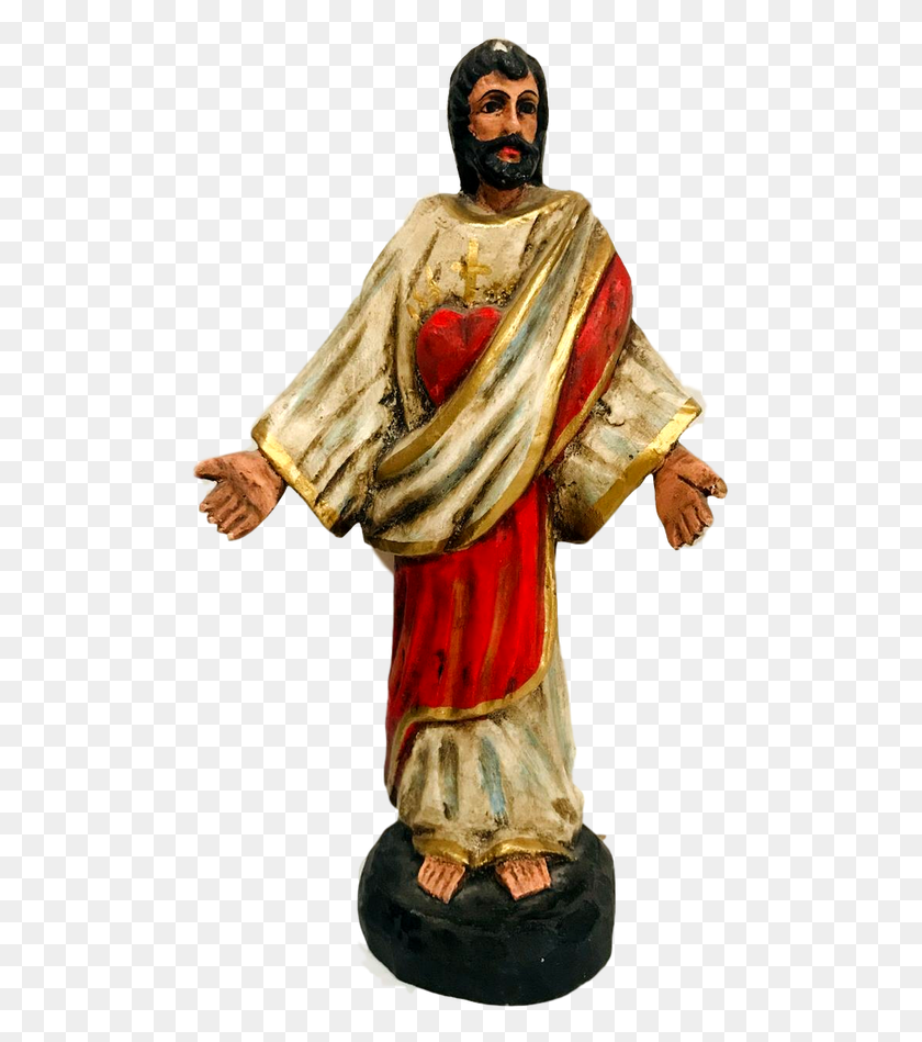 493x889 Religious Figurine Sacred Heart Of Jesus Wooden Piece Figurine, Clothing, Apparel, Person HD PNG Download