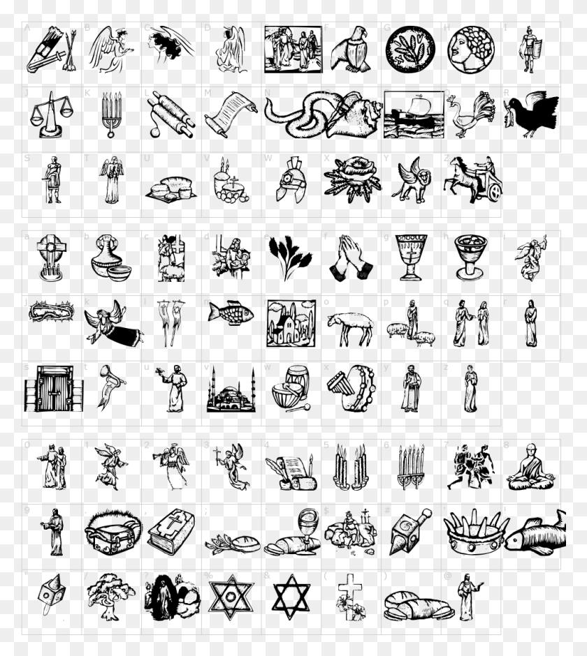 1001x1130 Шрифт Религиозных Символов Ttf Free Symbol Font Для Карты, Текста, Числа, Шахмат Hd Png Скачать