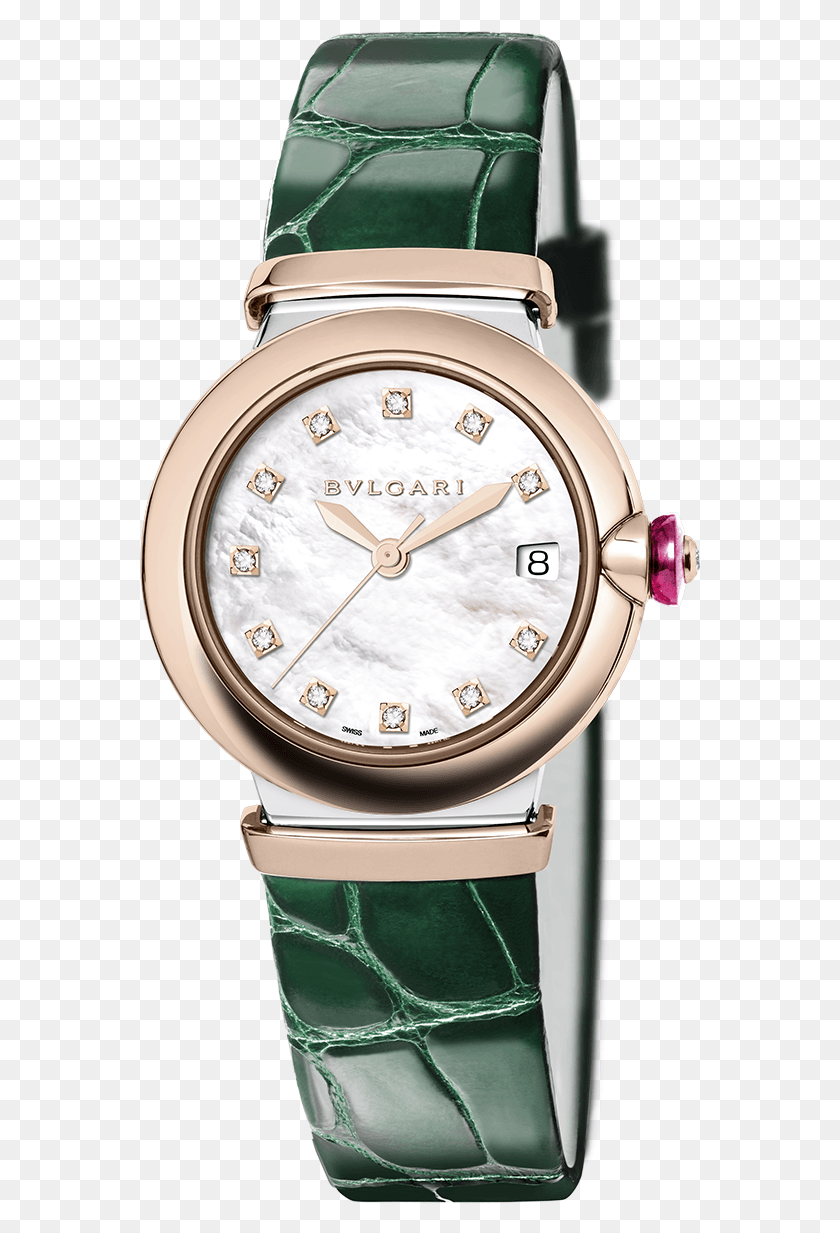 562x1173 Reloj Lvcea Con Caja En Oro Rosa De 18 Qt Y Acero Inoxidable Bulgari, Wristwatch HD PNG Download
