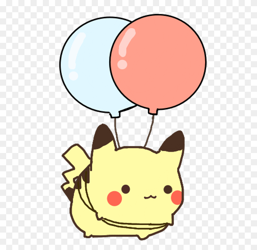 557x757 Remake Kawaii Pikachu Cute Pokemon Ballon Cute Kawaii Pikachu, Balloon, Ball HD PNG Download