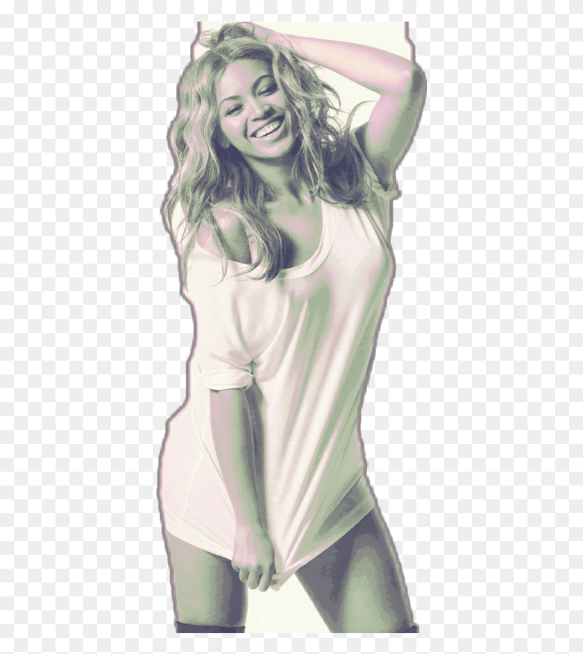 392x883 Remixed Sticker Beyonce Blackandwhite, Clothing, Apparel, Person HD PNG Download