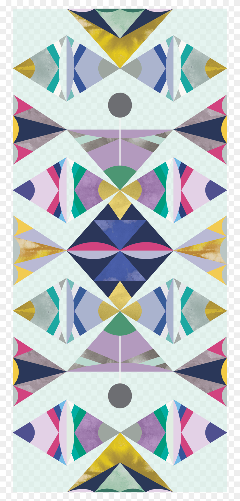 750x1688 Съемные Обои Coconino Cactusbloom Web Textile Triangle, Узор, Графика Hd Png Скачать