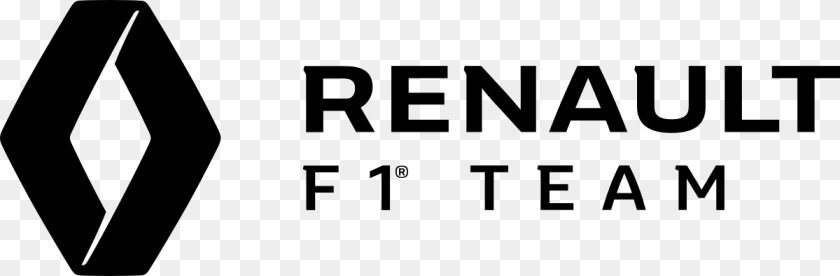 1200x394 Renault F1 Team Logo, Gray Sticker PNG