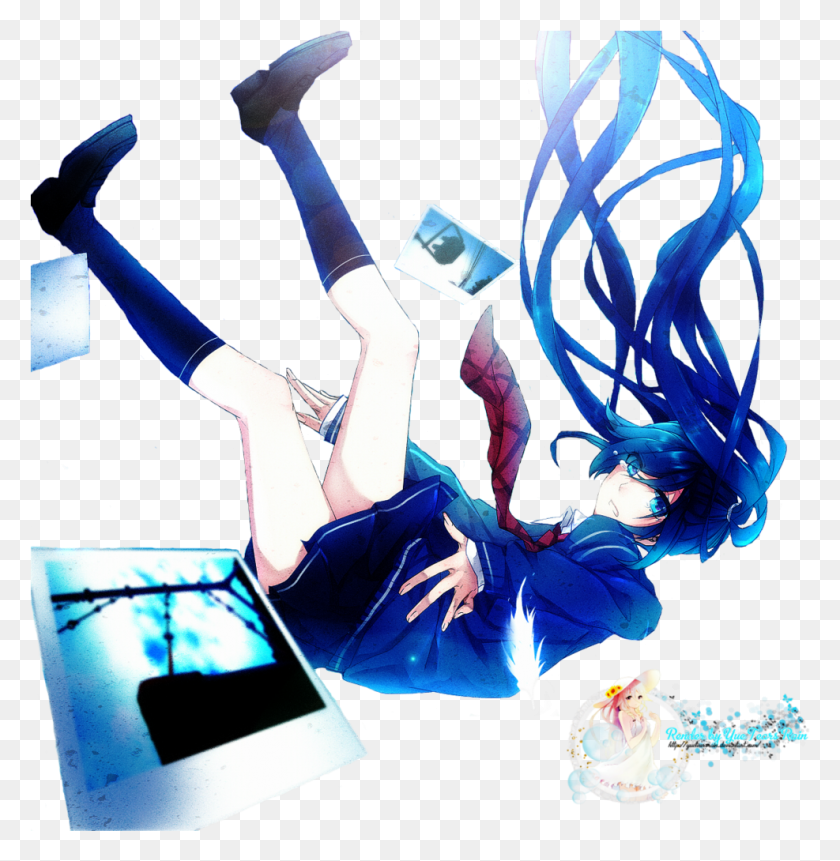 987x1014 Render Anime Girl Falling By Yue Tr By Yuetearsrain Anime Girl Falling, Persona, Humano, Invertebrado Hd Png