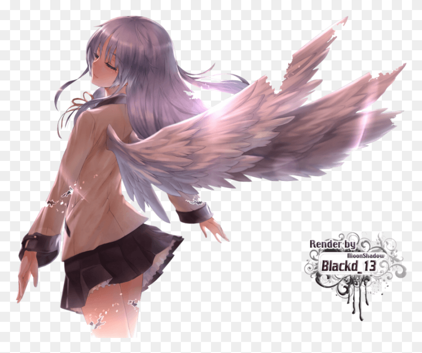 869x716 Render Beats By Angel Anime Girl, Bird, Animal, Person HD PNG Download