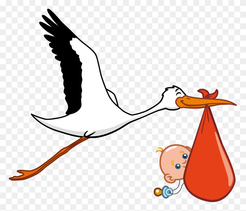 900x765 Renders Oiseau Bebe Cigogne Stork Delivering Baby, Bird, Animal, Clothing HD PNG Download