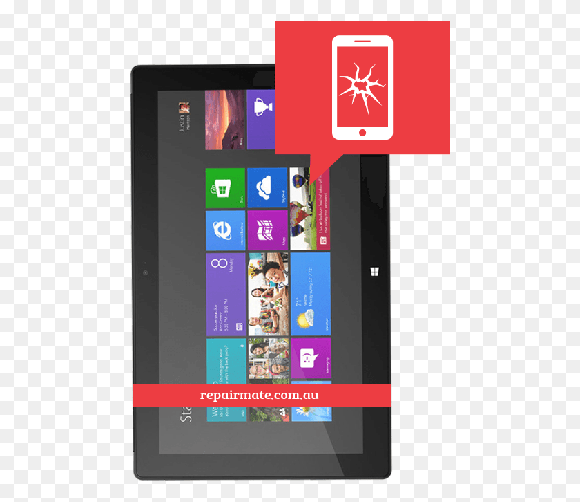 465x666 Repair Surface Pro 1 Screen That Has Cracked Damaged Tablet Computer, Electronics, Tablet Computer, Mobile Phone HD PNG Download