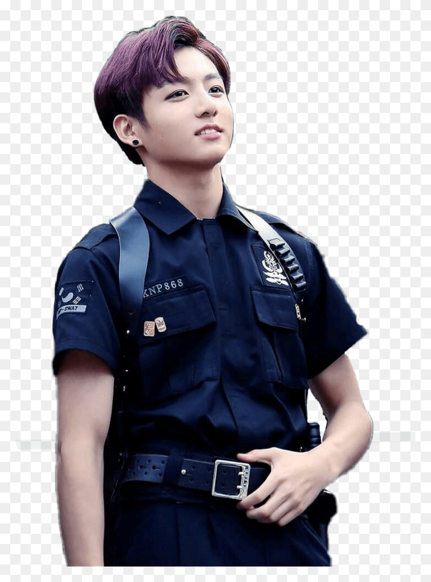 1024x1410 Report Abuse Jungkook In Police Uniform, Military Uniform, Military, Person HD PNG Download