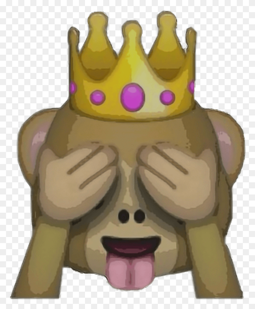 1024x1257 Report Abuse Monkey With Crown Emoji, Pet, Animal, Mammal HD PNG Download